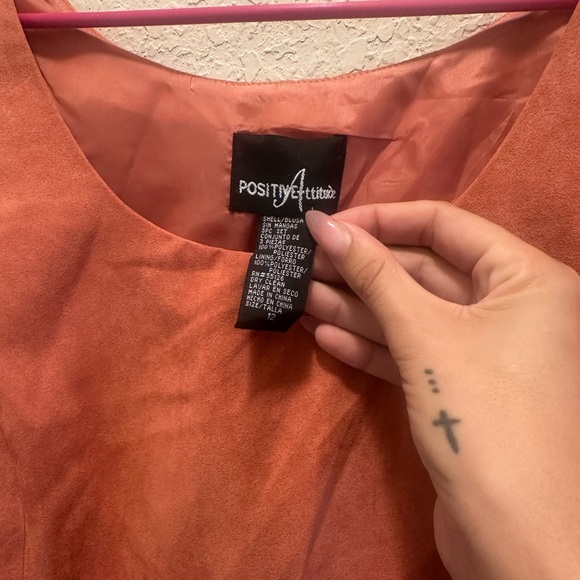 Positively Attitude Burnt Orange Faux Suede Vintage Tank - Picture 6 of 8